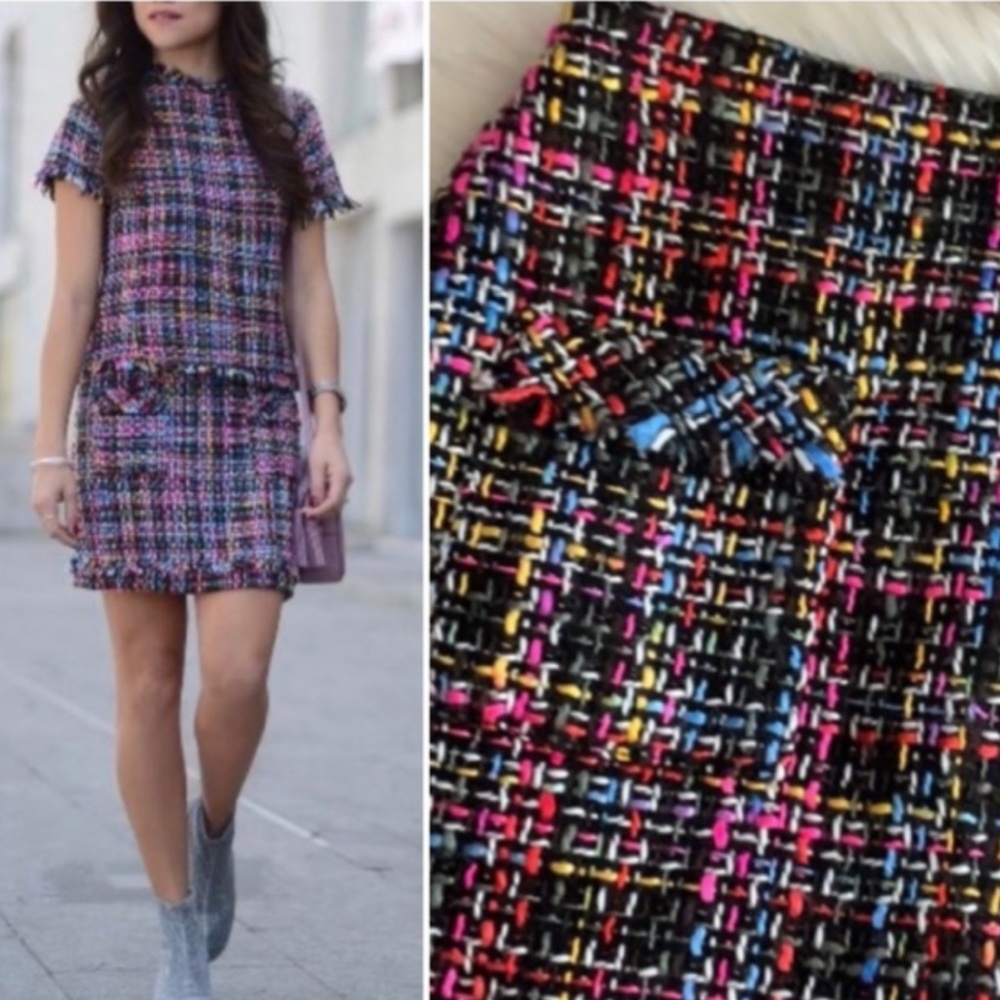 ZARA TWEED MINI SKIRT AND TOP MATCHING SWEATER SET SIZE SMALL